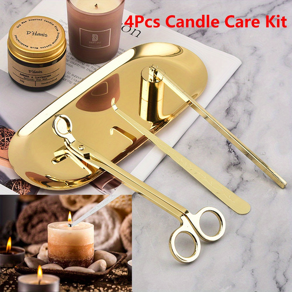 Scented Candle Luxury - 4 ピース/セット高級キャンドルケアキットステンレス鋼芯トリマーはさみ消火器フックキャンドルアクセサリーセット DIY キャンドルツール