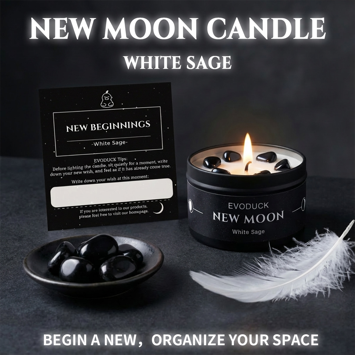1個入り 新月の香りのキャンドル クリスタルエネルギー キャ - Scented Candle Luxury のレビューと価格