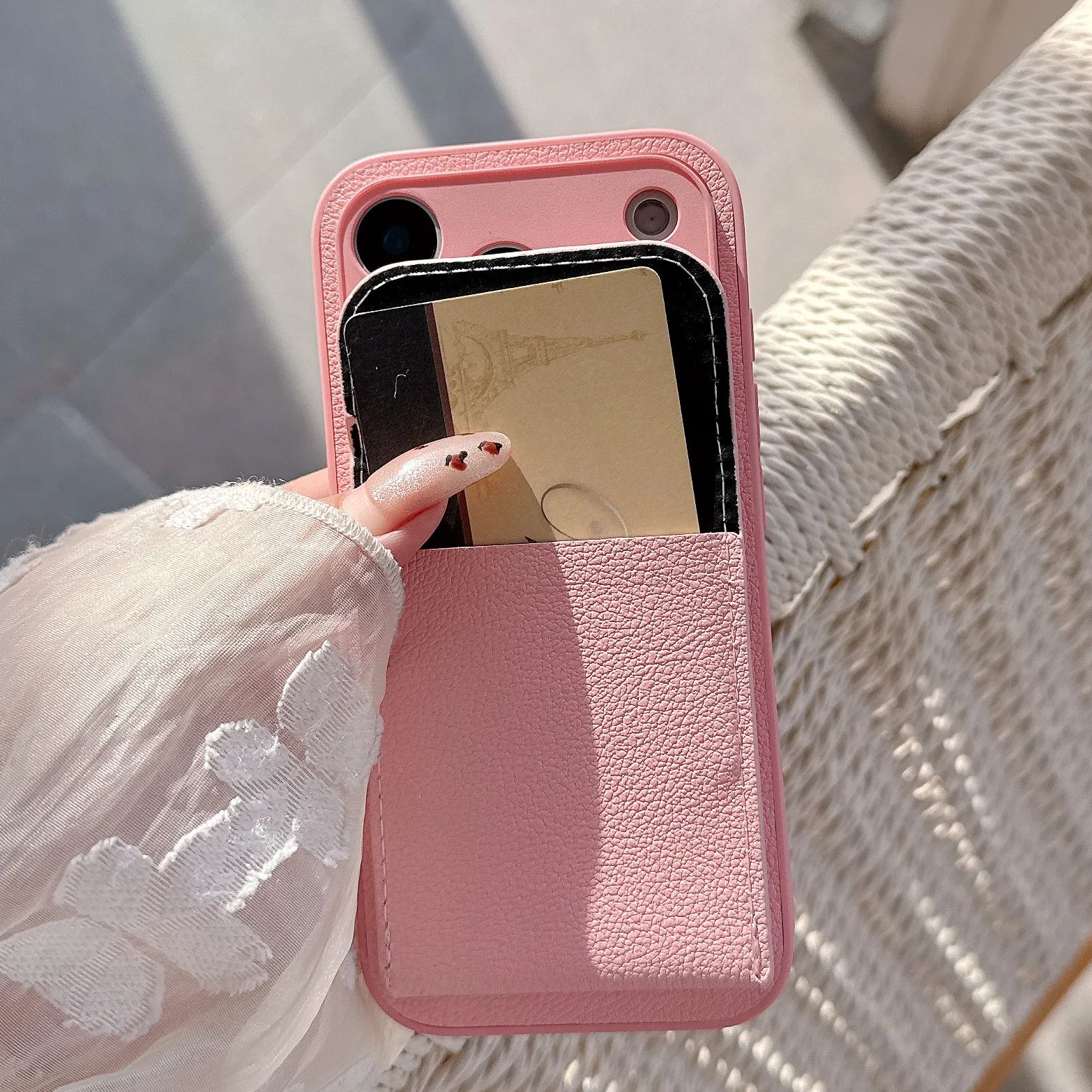 カードスロット付きPUレザーブラケットケース iPhone  - Leather Card Wallet のレビューと価格