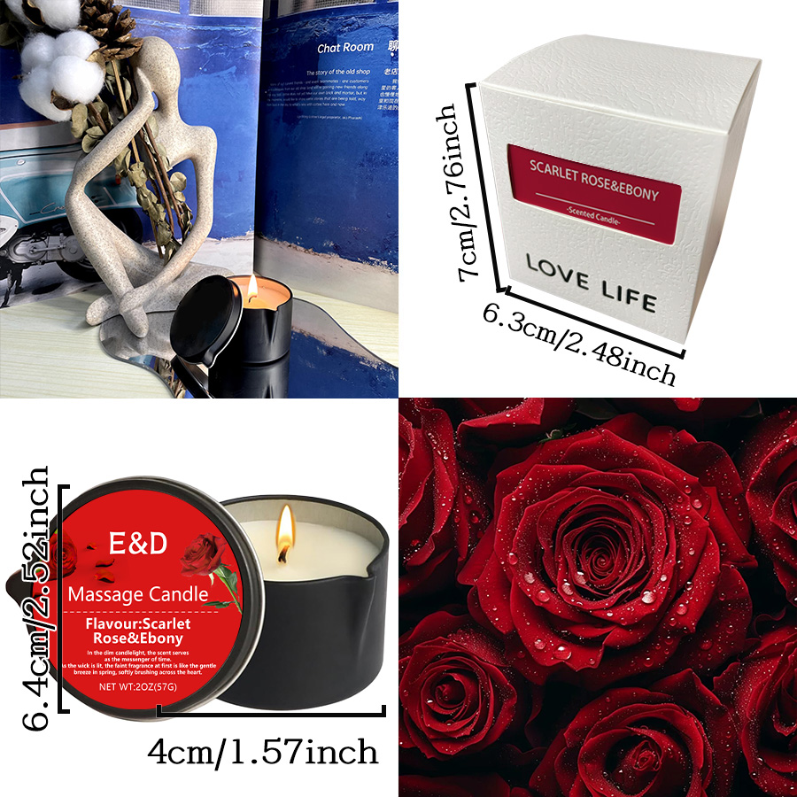 マッサージオイルキャンドル、ストレス緩和と肌の保湿に、アロマ - Scented Candle Luxury のレビューと価格