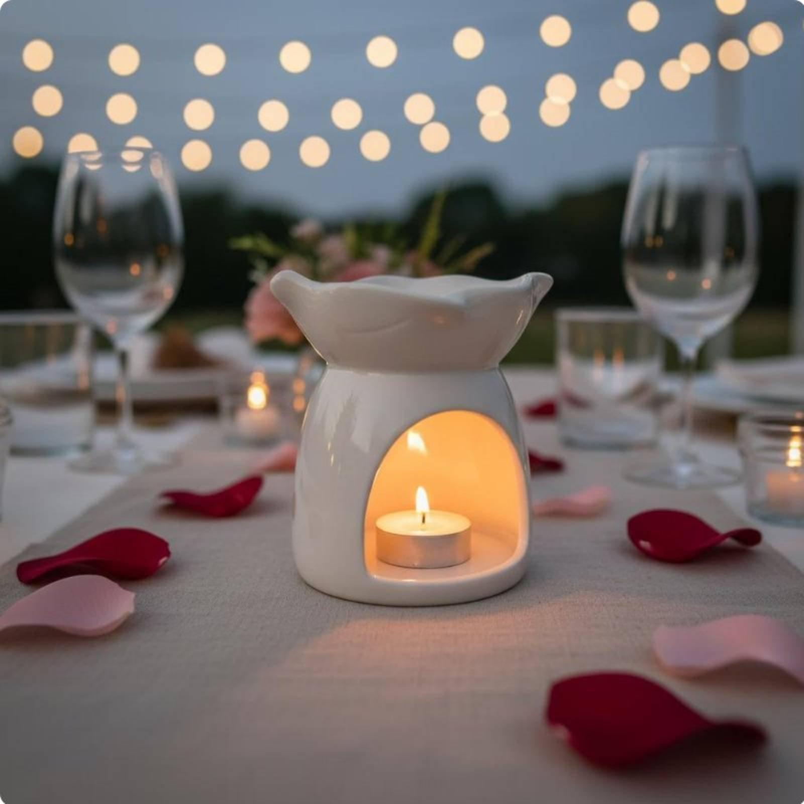 セラミック製アロマキャンドルホルダー、エッセンシャルオイルバ - Scented Candle Luxury のレビューと価格
