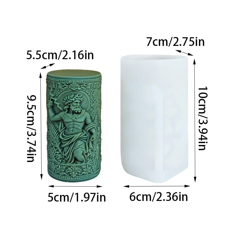 豪華なレトロな神像の香り付きキャンドル、月桂樹の花輪、雷模様 - Scented Candle Luxury のレビューと価格